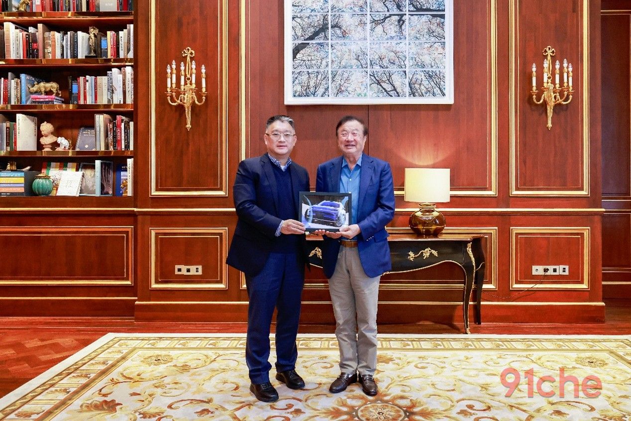 上汽集团总裁贾健旭先生拜访华为创始人任正非先生，共商尚界品牌合作再深化