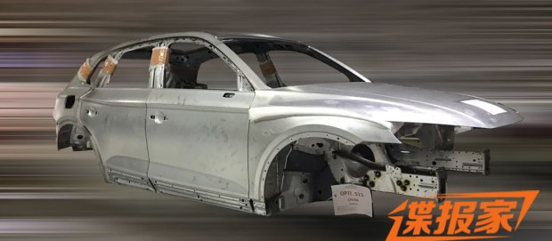 真的加长了 曝国产新奥迪Q5白车身谍照