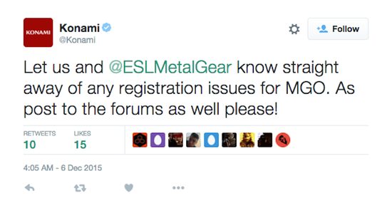 KONAMI发布的推特