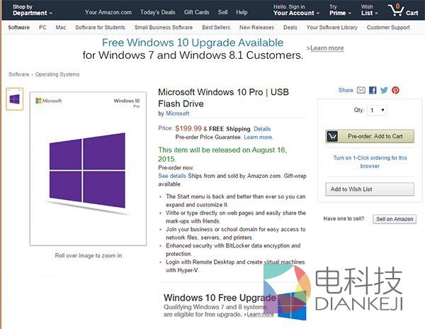 U盘版，Windows 10，提前上架