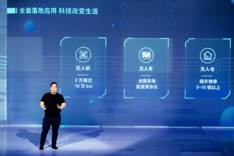 1、5月29日，618 JD CUBE大会上，京东集团副总裁、X事业部总裁肖军描绘京东无人科技构建的全新智慧生活图景。.