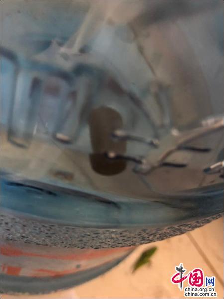 农夫山泉桶装水中现黑色异物 消费者：现在有点堵