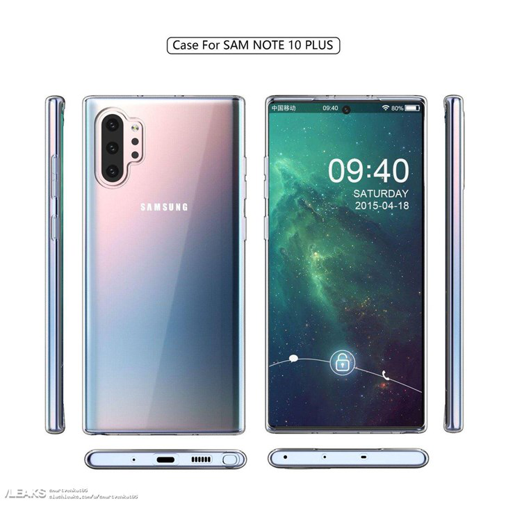  三星Galaxy Note 10 Pro带壳渲染图曝光 挖孔屏设计