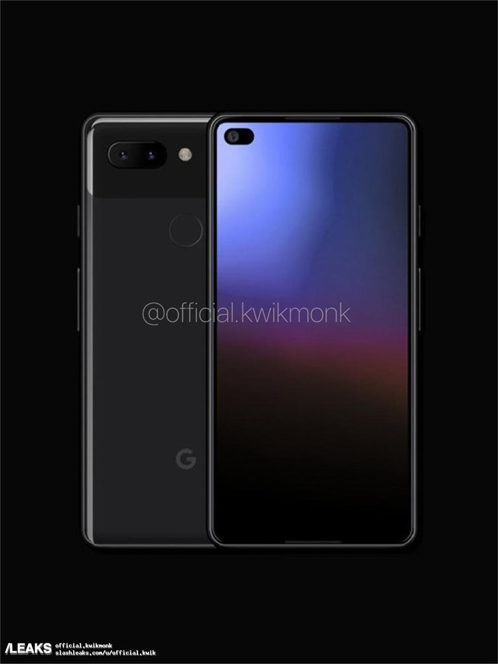  谷歌Pixel 4/4XL渲染图曝光 打孔屏+后置指纹