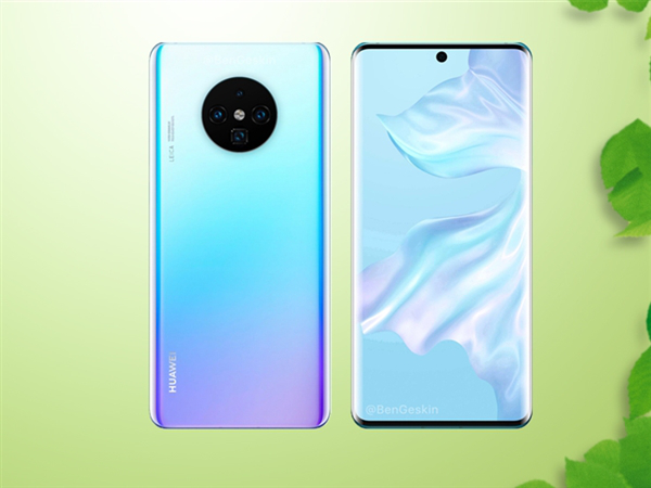 华为Mate 30渲染图曝光：后置圆形镜头、挖孔屏