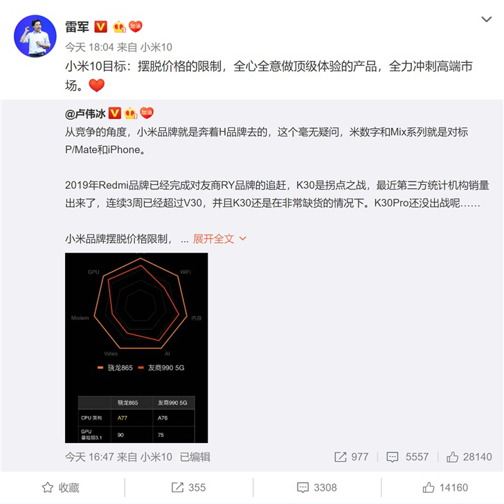 小米10系列售价曝光，最低5000元起