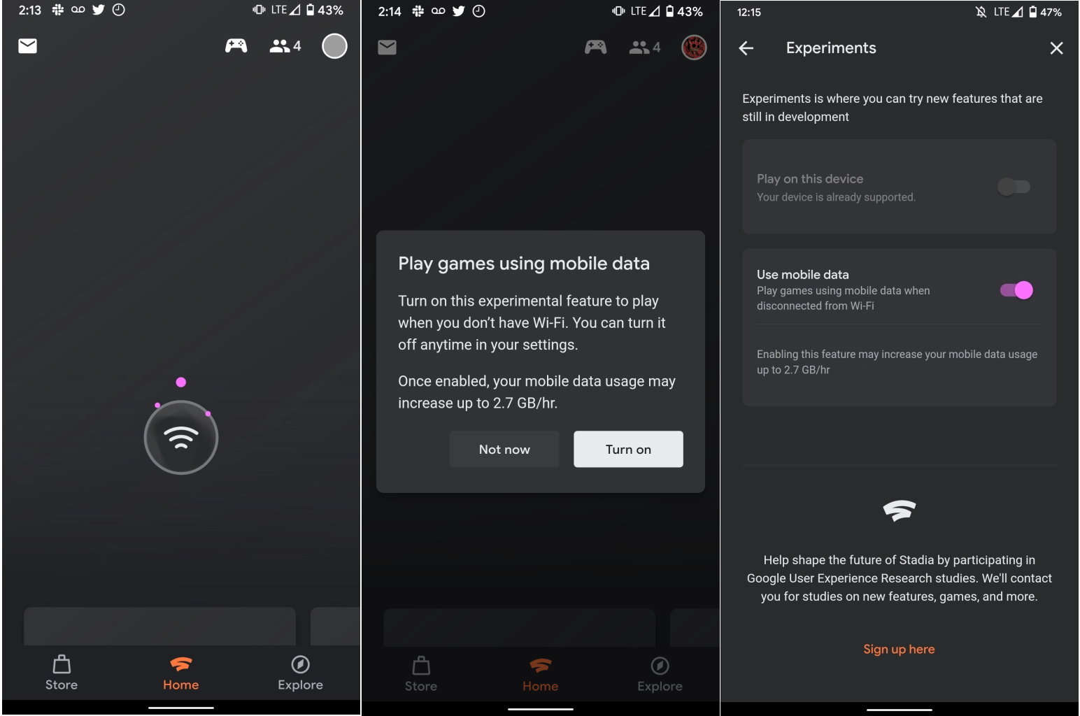 谷歌的云游戏平台Stadia 正在测试4G/5G下的云游戏功能