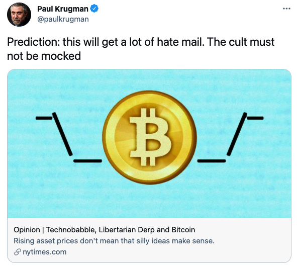 诺贝尔经济学奖得主：比特币是庞氏骗局，但未必很快崩溃