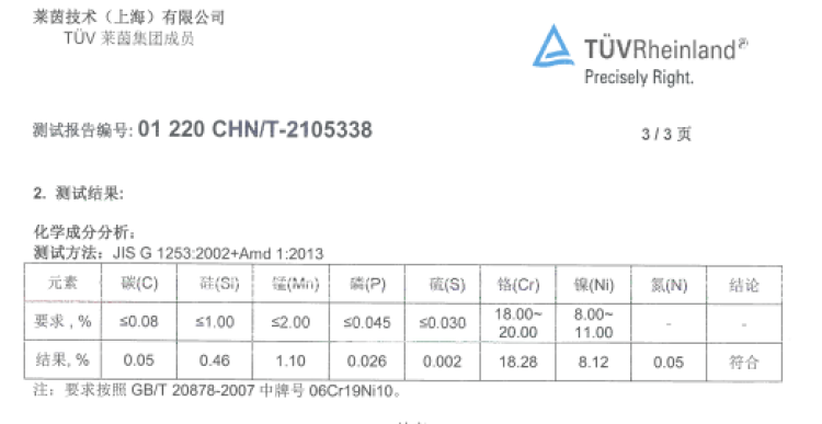 第三方检测机构出具报告：德国第一不锈钢锅WMF宣称的镍含量10%没有达到