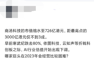 商汤科技市值缩水近75%，也许还会裁员......