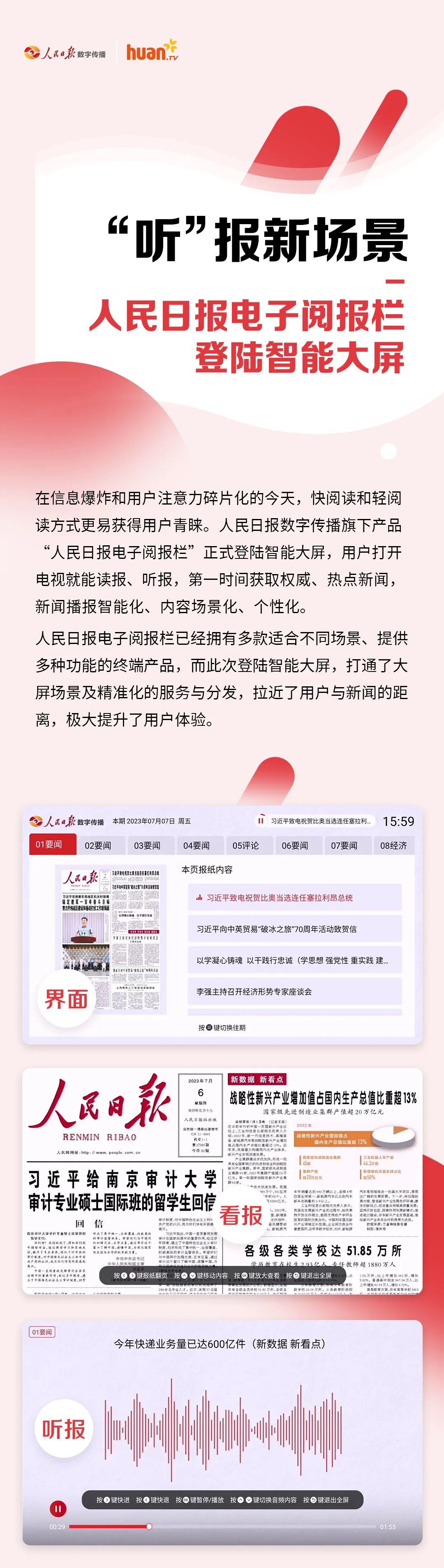 “听”报新场景｜人民日报电子阅报栏登陆智能大屏