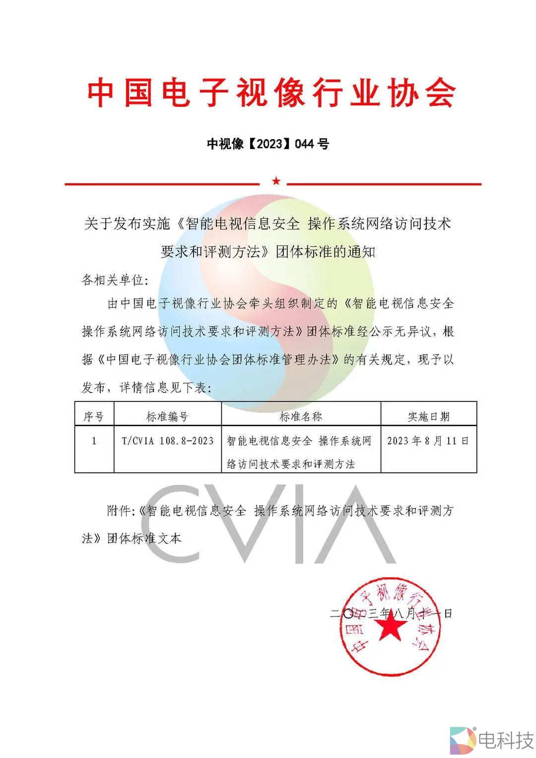 易平方电视行业团体标准