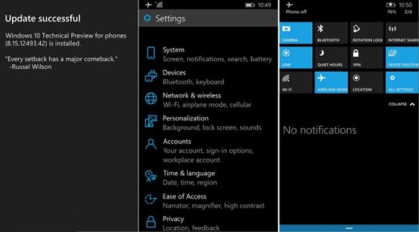 Windows 10手机第一张截图泄露