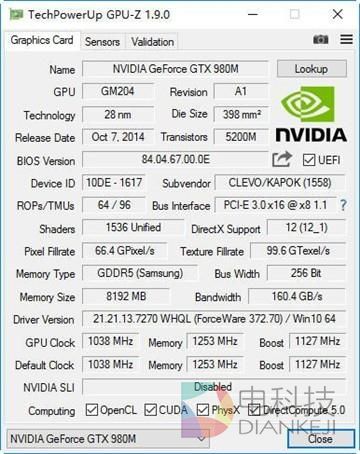 价格差不多 GTX 980M跟GTX 1060M买谁？