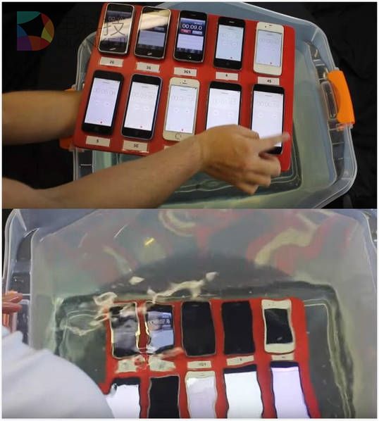 十款旧iPhone放入水中 三分钟集体阵亡