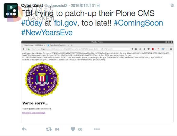 FBI网站被入侵 数据被公开后遭黑客嘲讽