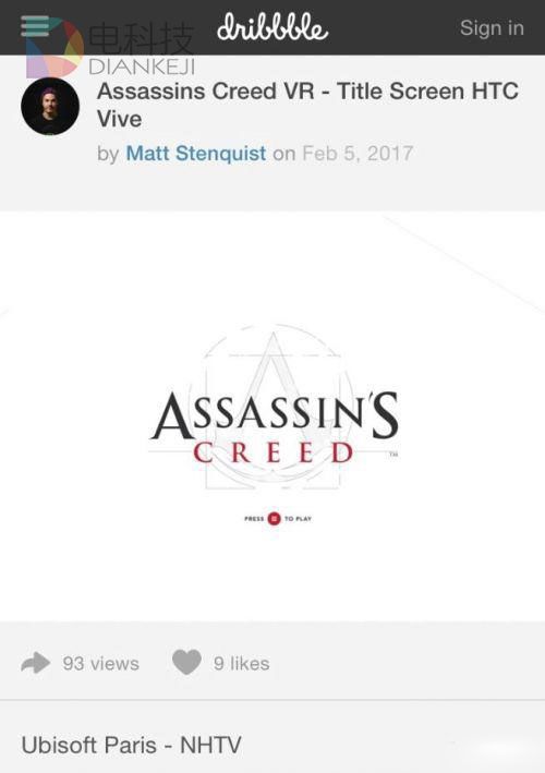 《刺客信条》也出VR？育碧设计师上传最新游戏UI