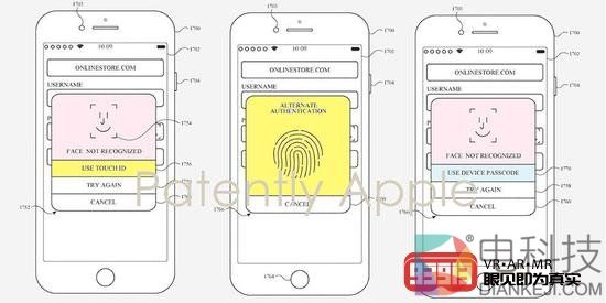 苹果发布新专利支持面部和触摸两种识别方式