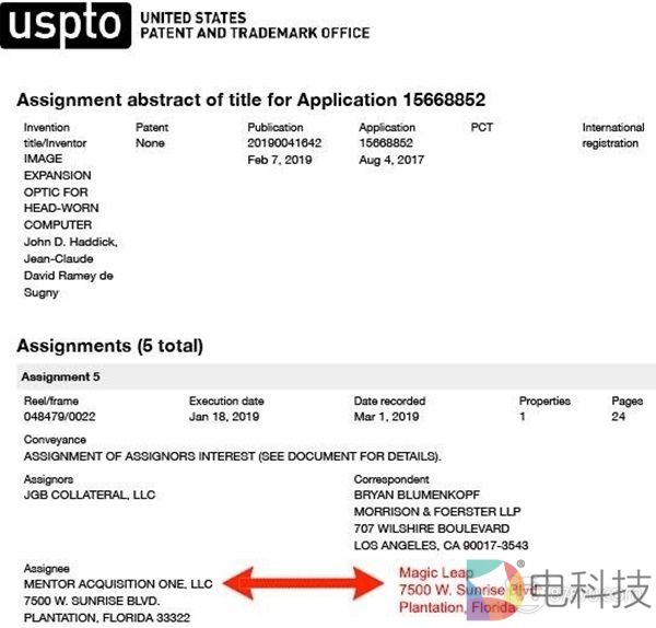 Magic Leap注册新公司收购ODG专利资产