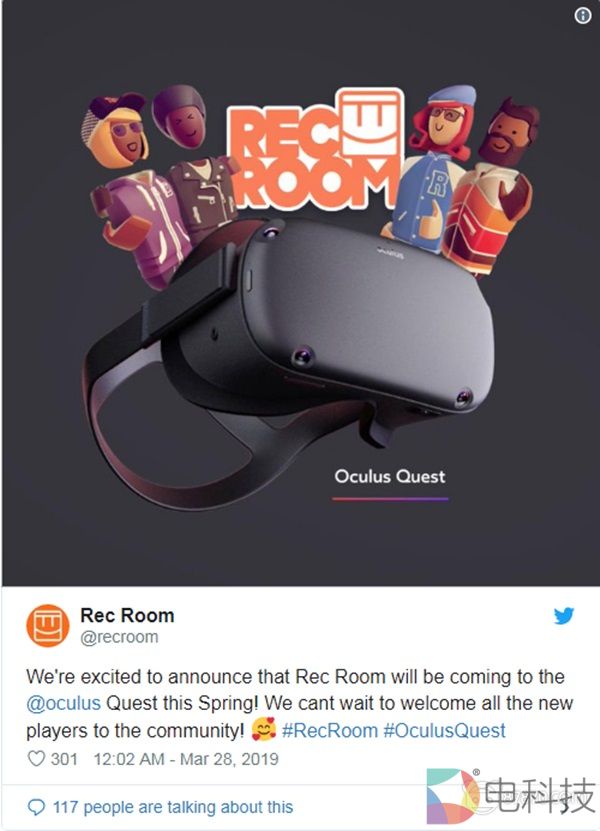 VR社交应用《Rec Room》确认登陆到Oculus Quest