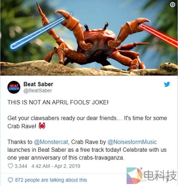 《Beat Saber》新增单曲《Crab Rave》