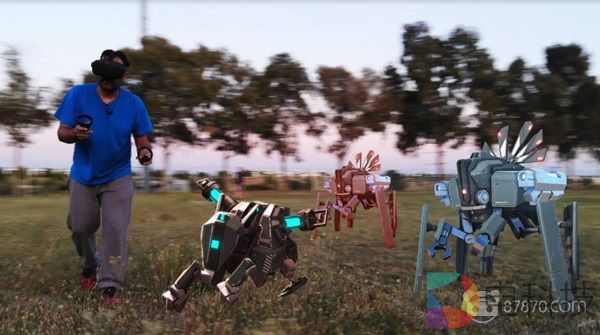 国外主播在现实世界中使用Quest通关《Apex Construct》