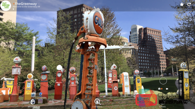 波士顿Rose Kennedy Greenway是北美最大的AR展览之一