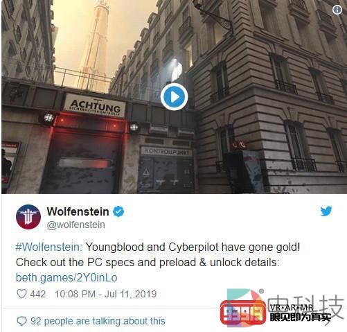 VR游戏《德军总部：网络奇兵》即将发售