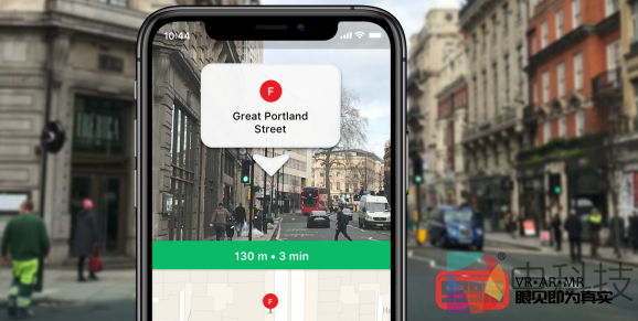 Moovit移动应用程序支持AR导航功能