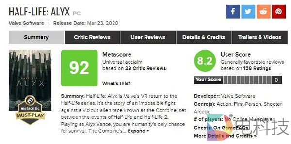 VR游戏新标杆：《半衰期：Alyx》广受好评