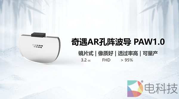 镜片式、高透光、可量产！爱奇艺智能推出孔阵波导AR光学技术方案