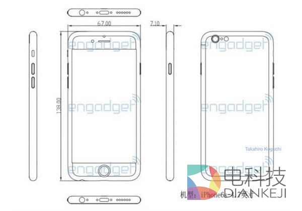 iPhone 6s设计图曝光 机身增厚0.2mm