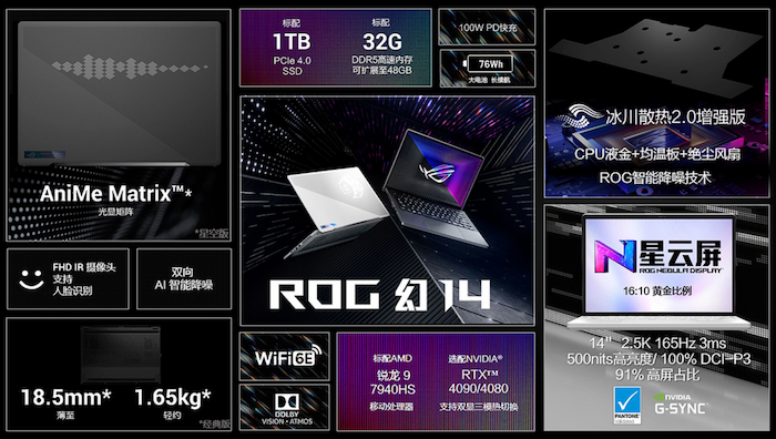  ROG幻14/幻16新品至高搭载RTX4090 越级性能打造生产力标杆