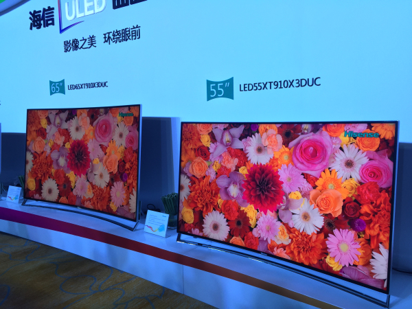 海信发布ULED曲面电视新品亮相