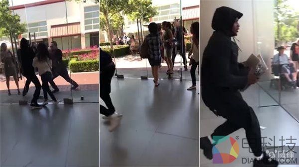 太猖狂：美国抢匪光天化日之下抢走苹果零售店展示机