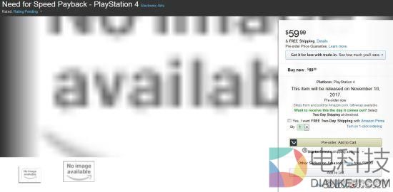 亚马逊曝光《极品飞车》新作信息 11月10日发售