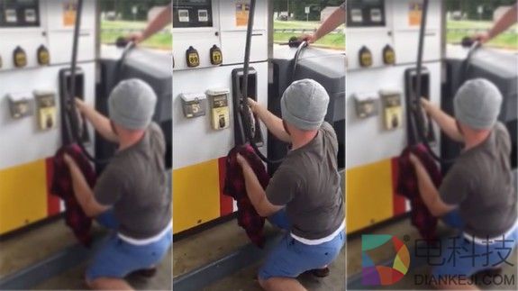 油枪机无法加油：里面居然被人捉出一条蟒蛇