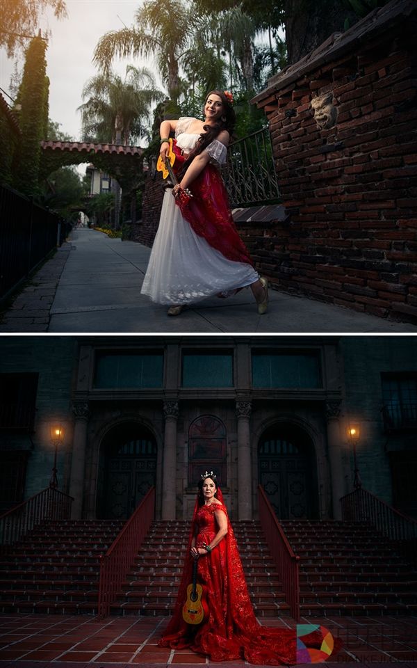 真实母女Cosplay迪士尼经典公主&衰老后…