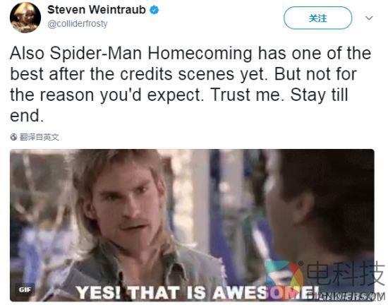 《蜘蛛侠》电影口碑爆表 小蜘蛛侠获怒赞