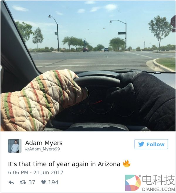 美国凤凰城高温逼疯人类 墙都晒化了……