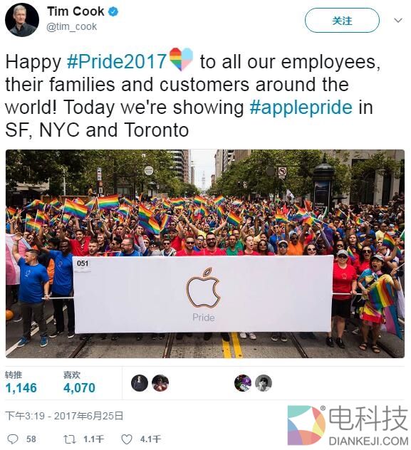 苹果员工为这事集体罢工上街骄傲游行：库克狂支持