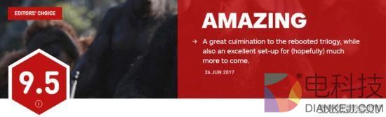 《猩球崛起3》评分出炉 好评如潮