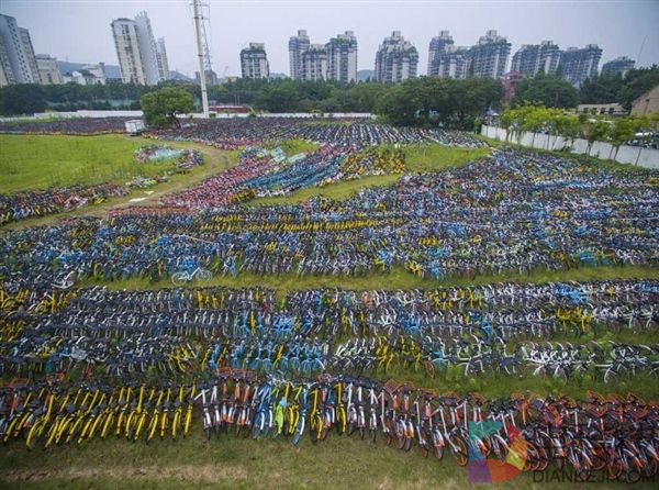 杭州上万辆共享单车被弃荒野 感场面蔚为壮观