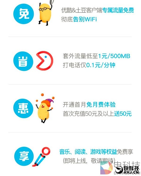 王/宝/强/V之后 中国联通携手优酷推大小酷卡：视频流量全免