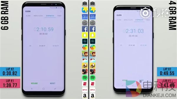 4GB三星S8和6GB S8+应用对比测试：结果意外