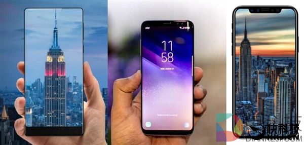 一张趣图看小米MIX、三星S8、iPhone 8全面屏的区别