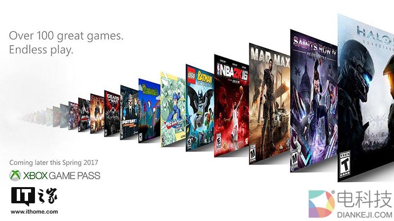 微软Xbox Game Pass订阅下载服务明日上线:首批上架112款游戏