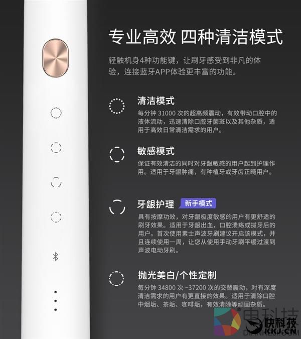 充一次用25天！小米众筹素士X3智能声波电动牙刷降价