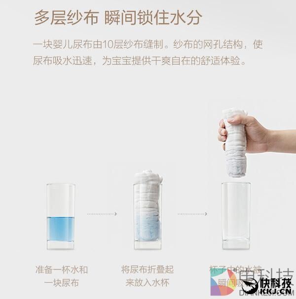 小米米家有品上架婴儿纯棉尿布：99元10条