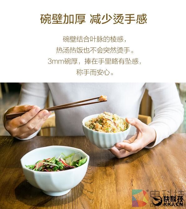 米家有品上架一款饭碗：景德镇青白釉芭蕉纹对碗